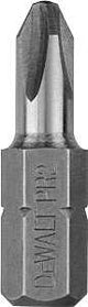 DEWALT DW2004BL Insert Bit Tip, #2 Drive, Phillips Drive, 1/4 in Shank, Hex Shank, 1 in L, Steel, Pack of 100