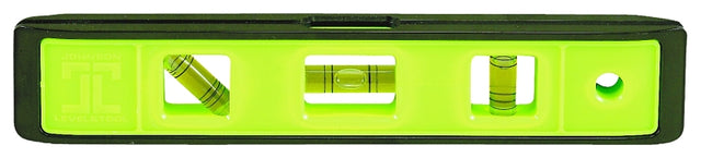 Johnson 7500-ORANGE Torpedo Level, 9 in L, 3-Vial, Nonmagnetic, Plastic