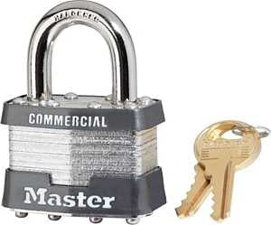 Master Lock 1KA 2126 Padlock, 1-3/4 in W Body, Key No: 2126, Keyed Alike Key, Open Shackle, 5/16 in Dia Shackle