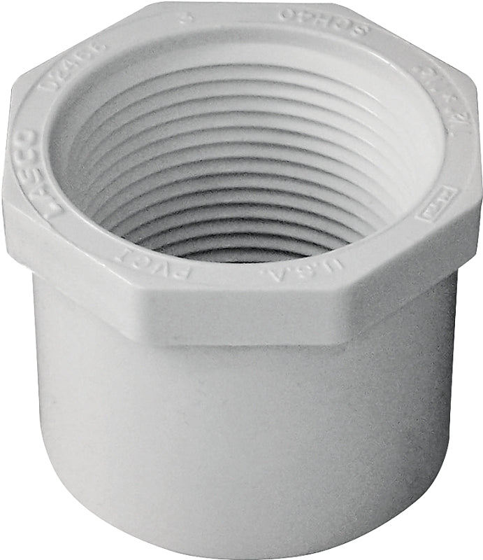 IPEX 435732 Reducing Bushing, 1-1/2 x 1-1/4 in, Spigot x FPT, White, SCH 40 Schedule, 150 psi Pressure