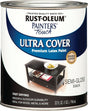 Rust-Oleum 1974502 Enamel Paint, Water Base, Semi-Gloss Sheen, Black, 1 qt, Can, 120 sq-ft Coverage Area