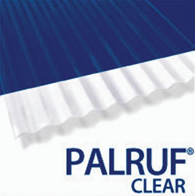 Palruf 100427 Corrugated Roofing Panel, 12 ft L, 26 in W, PVC, Clear, Pack of 10