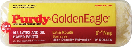 Purdy Golden Eagle 608097 Paint Roller Cover, 1-1/4 in Thick Nap, 9 in L, Polyester Cover