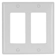Eaton 2152W-BOX Wallplate, 4-1/2 in L, 4.56 in W, 2-Gang, Thermoset, White, High-Gloss