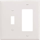 Eaton Wiring Devices 2153W-BOX Combination Wallplate, 4-1/2 in L, 4-9/16 in W, 2 -Gang, Thermoset, White