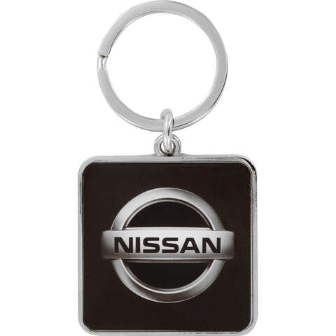 HILLMAN Nissan Metal Silver Decorative Key Chain, Pack of 3