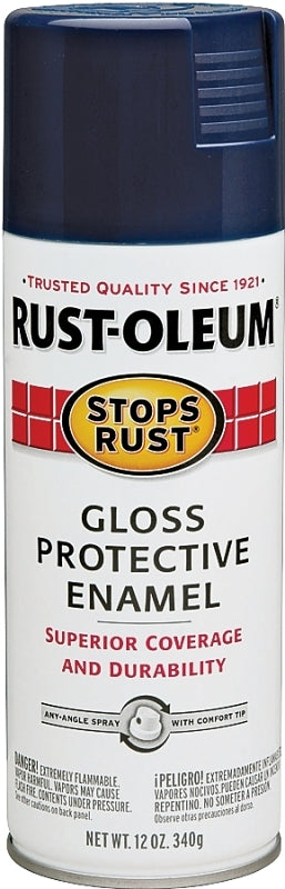 Stops Rust 7723830 Rust Preventative Spray Paint, Gloss, Navy Blue, 12 oz Can