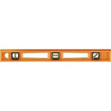 Johnson 7724-O I-Beam Level, 24 in L, 3-Vial, Non-Magnetic, Polystyrene, Orange