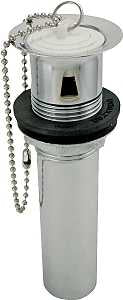 Plumb Pak PP3112PC Lavatory Plug, 1-1/4 in Dia x 12 in L Dimensions, Pop-Out, Brass, Chrome