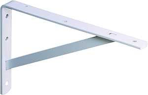 Knape & Vogt 208 WH 300 Shelf L-Bracket, 12 in L, Steel, White