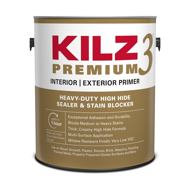 Kilz 13041 Premium Primer, White, 1 gal Can, Pack of 4