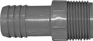 Boshart UPPA-10 Pipe Adapter, 1 in, MPT x Insert, Polyethylene, Gray