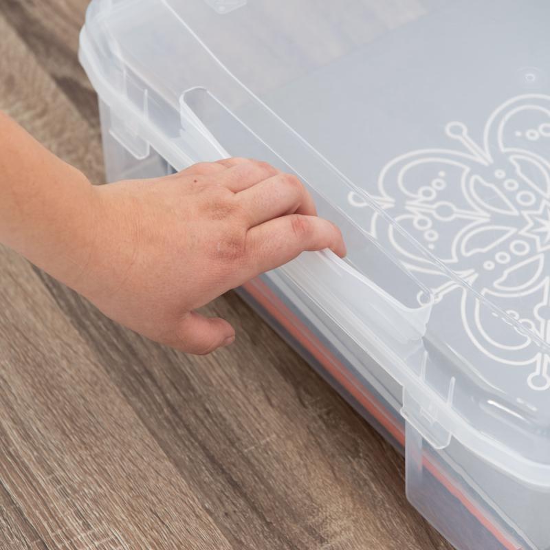 IRIS 24 qt Clear Craft Case 6.13 in. H X 17.2 in. W X 15.29 in. D Stackable, Pack of 4