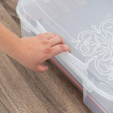 IRIS 24 qt Clear Craft Case 6.13 in. H X 17.2 in. W X 15.29 in. D Stackable, Pack of 4