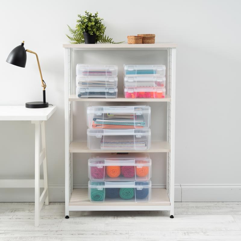 IRIS 24 qt Clear Craft Case 6.13 in. H X 17.2 in. W X 15.29 in. D Stackable, Pack of 4