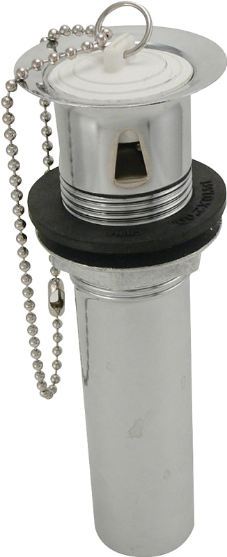 Plumb Pak PP3105PC Lavatory Plug, 1-1/4 in Dia x 5 in L Dimensions, Pop-Out, Brass, Chrome