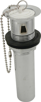 Plumb Pak PP3105PC Lavatory Plug, 1-1/4 in Dia x 5 in L Dimensions, Pop-Out, Brass, Chrome