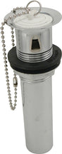 Plumb Pak PP3105PC Lavatory Plug, 1-1/4 in Dia x 5 in L Dimensions, Pop-Out, Brass, Chrome