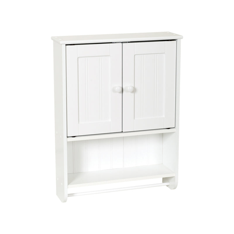 Zenna Home Cottage 9114W Bathroom Cabinet, 2-Door, 1-Shelf, Wood, White