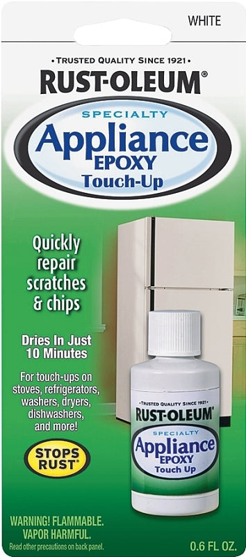Rust-Oleum 203000 Appliance Touch Up Paint, Solvent, White, 0.6 oz Bottle