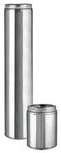 Selkirk 206148U Chimney Pipe, 6 in ID, 8 in OD, 48 in L, Stainless Steel, Includes: Twist-Lock Coupler with Locking Band