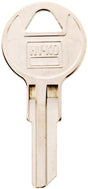 Hy-Ko 11010CG22 Key Blank, Brass, Nickel, For: Chicago Cabinet, House Locks and Padlocks, CG22 Key Number, Pack of 10