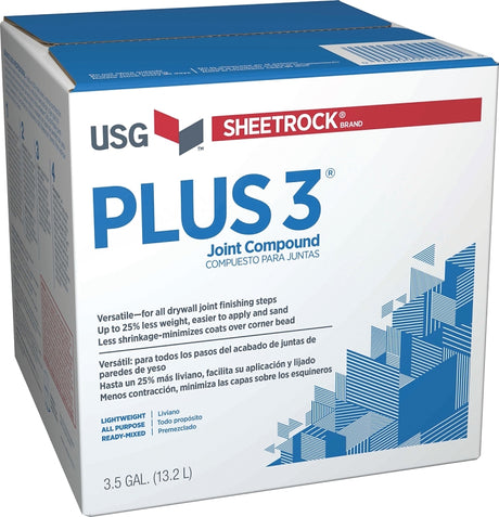 Sheetrock Plus 3 383640064 Joint Compound, Paste, Off-White, 3.5 gal