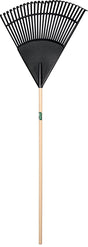 UnionTools 64309 Leaf Rake, Polypropylene Tine, 26-Tine, Hardwood Handle, 48 in L Handle