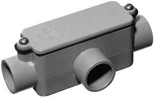 Carlon E983GR-CAR Conduit Body, IMC, Rigid, 1-1/4 in Hub, 8-21/32 in OAL, PVC, Gray