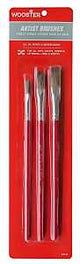 Wooster F5113 Artist Paint Brush Set, Plastic Handle, 7-3/4 in OAL