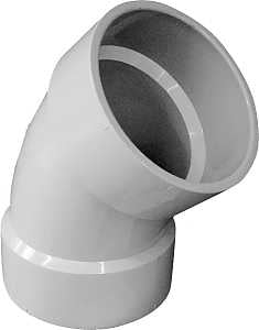 Genova 192504 Sanitary Pipe Elbow, 4 in, Hub, 45 deg Angle, PVC, White