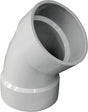 Genova 192504 Sanitary Pipe Elbow, 4 in, Hub, 45 deg Angle, PVC, White