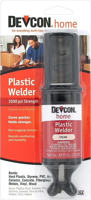 Devcon 22045 Epoxy Adhesive, Cream, Liquid, 0.84 oz Syringe