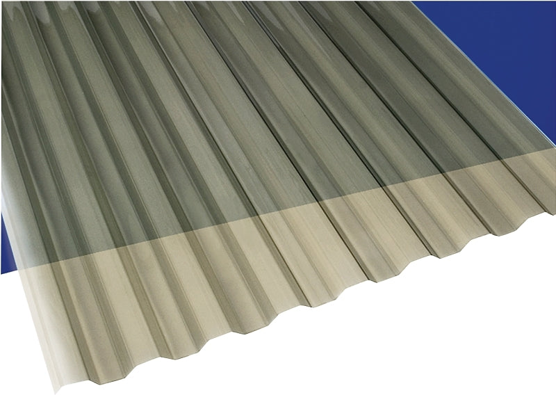 Suntuf 101930 Corrugated Panel, 10 ft L, 26 in W, Greca 76 Profile, 0.032 Thick Material, PVC, Gray, Pack of 10