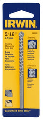 Irwin 61120 Drill Bit, 5/16 in Dia, 4 in OAL, Spiral Flute, 1-Flute, 1/4 in Dia Shank, Straight Shank
