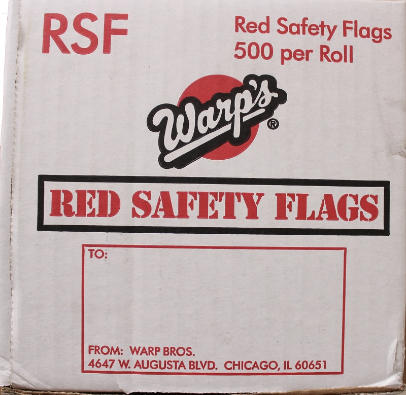 Warp's RSF Safety Flag Roll, 18 in L, 18 in W, Red, Plastic