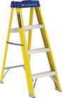 Louisville FS2004 Step Ladder, 4 ft H, Type I Duty Rating, Fiberglass, 250 lb