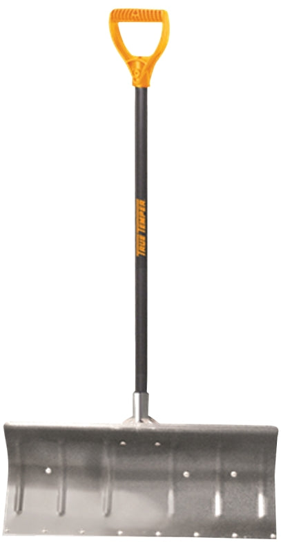 True Temper 1640000 Snow Pusher, 24 in W Blade, Aluminum Blade, Wood Handle, D-Handle Handle, 48 in L Handle