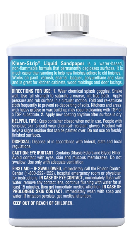Klean Strip QWN285 Sander Deglosser, Liquid, 1 qt