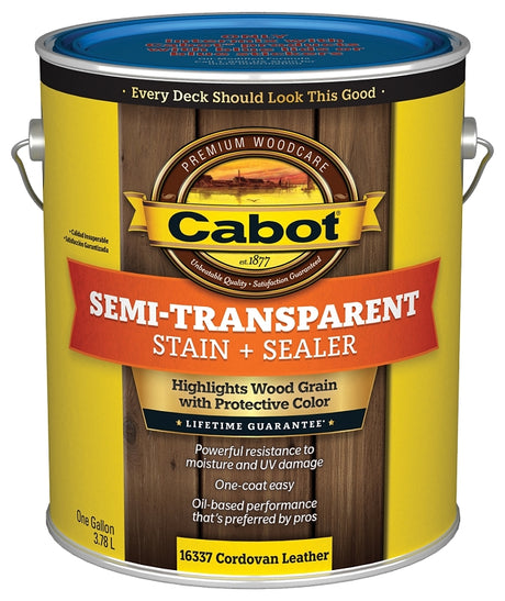 Cabot 140.0016337.007 Deck and Siding Stain, Cordovan Brown, Liquid, 1 gal, Pack of 4