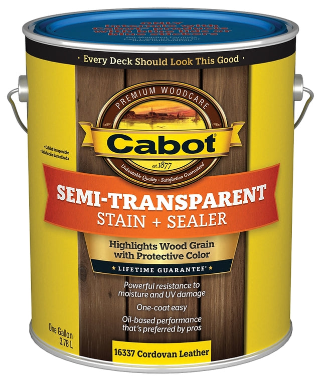 Cabot 140.0016337.007 Deck and Siding Stain, Cordovan Brown, Liquid, 1 gal, Pack of 4