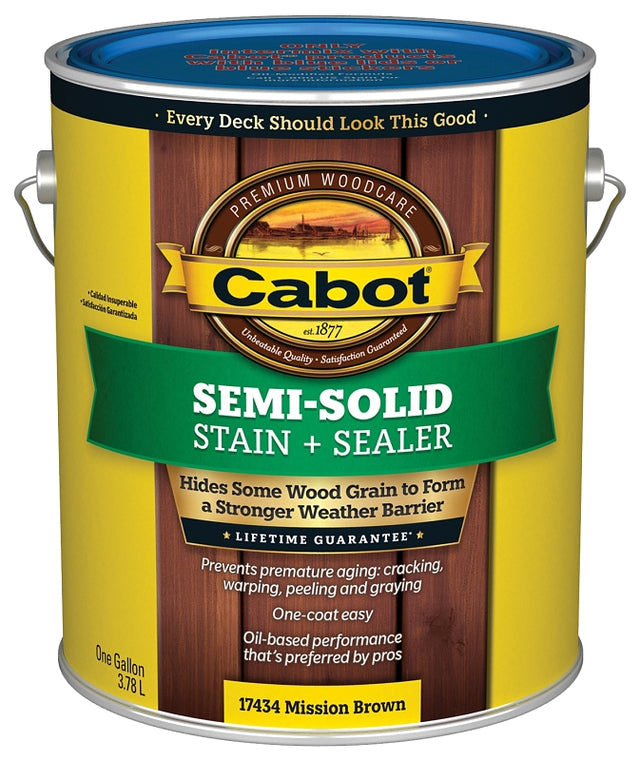 Cabot 140.0017434.007 Deck and Siding Stain, Mission Brown, Liquid, 1 gal, Pack of 4