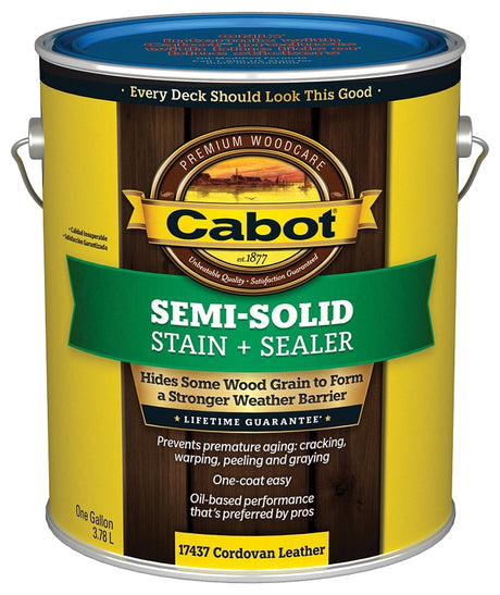 Cabot 140.0017437.007 Deck and Siding Stain, Cordovan Brown, Liquid, 1 gal, Pack of 4