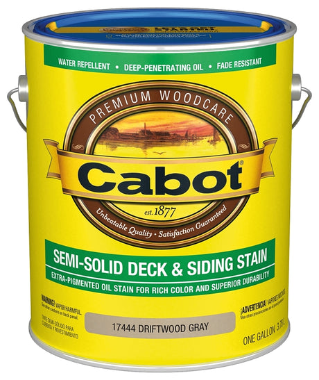 Cabot 140.0017444.007 Deck and Siding Stain, Driftwood Gray, Liquid, 1 gal, Pack of 4