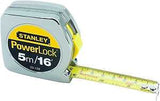 STANLEY 33-158 Measuring Tape, 16 ft L Blade, 3/4 in W Blade, Steel Blade, ABS Case, Chrome Case