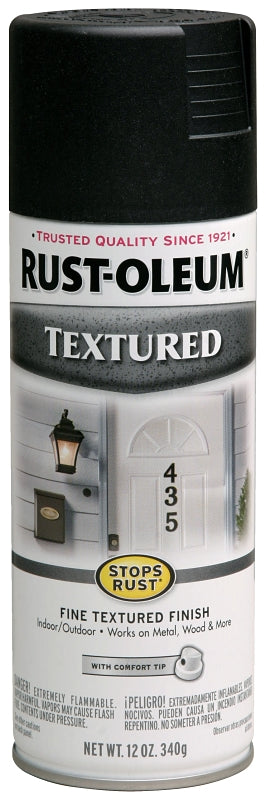 Rust-Oleum 7220830 Rust Spray Paint, Textured, Black, 12 oz Can