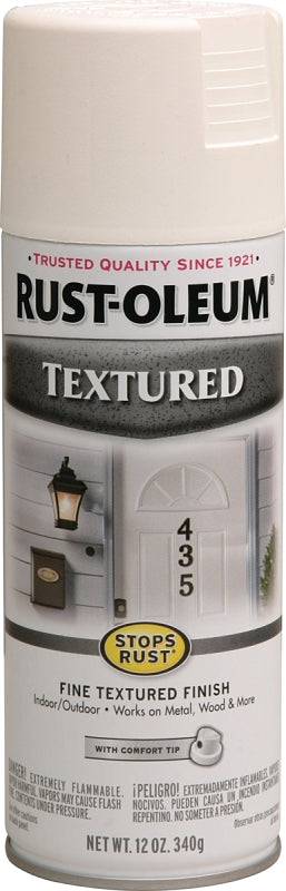 Rust-Oleum 7225830 Rust Spray Paint, Textured, White, 12 oz Can