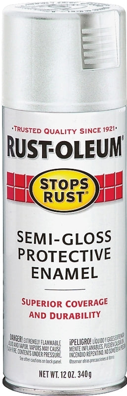 Rust-Oleum 7797830 Rust Preventative Spray Paint, Semi-Gloss, White, 12 oz Can