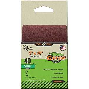 Gator 3179 Sanding Belt, 3 in W, 18 in L, 40 Grit, Extra Coarse, Aluminum Oxide Abrasive