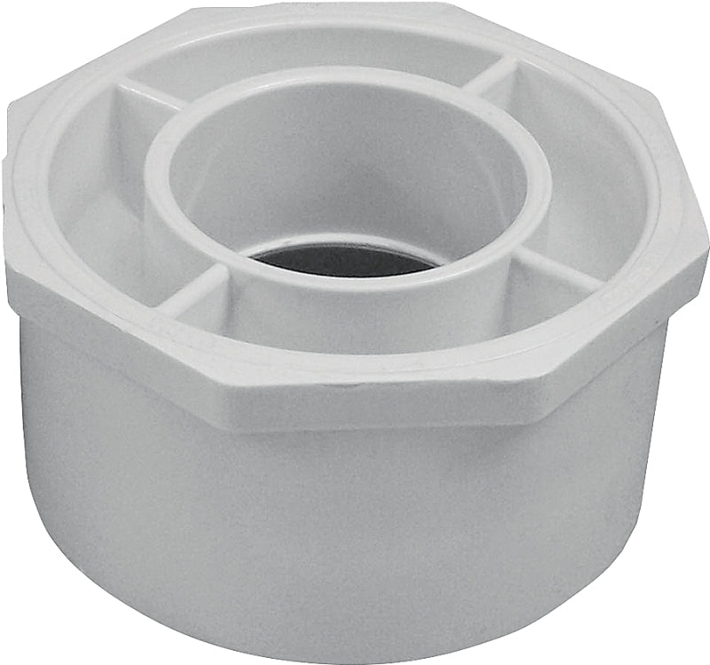 IPEX 035677 Reducer Bushing, 4 x 2 in, Spigot x Socket, PVC, White, SCH 40 Schedule, 220, 280 psi Pressure